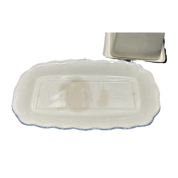 Nikko American Country Forget-Me-Not Butter Dish w/ Cover Blue Floral - Picture 2 of 3